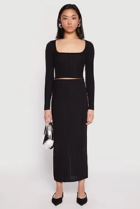 Almost Famous Brushed Knit Maxi Skirt