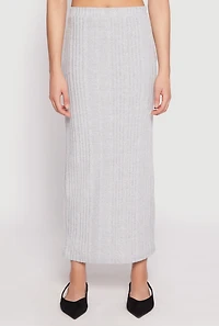 Womens Almost Famous Brushed Knit Maxi Skirt, Grey, Size M