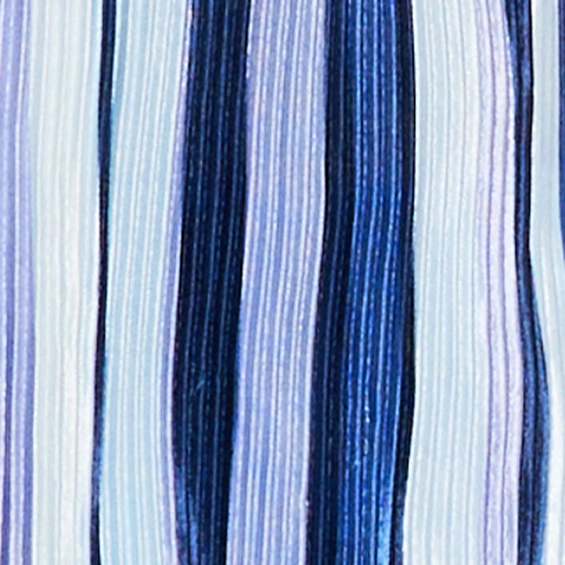 Collared Long Sleeve Striped Plisse Blouse