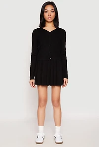 Ribbed Knit Long Sleeve Cardigan