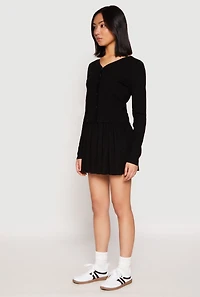 Ribbed Knit Long Sleeve Cardigan