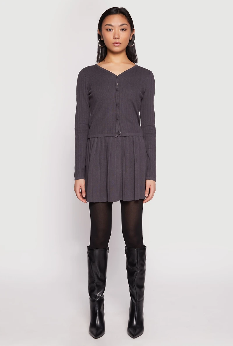 High Waist Pleated Skirt