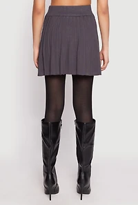 Womens High Waist Pleated Skirt, Grey, Size S