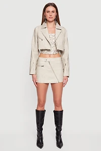 Faux Leather Asymmetrical Zip Mini Skirt
