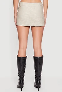Faux Leather Asymmetrical Zip Mini Skirt