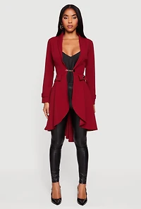 High Low Blazer with Chain Closure