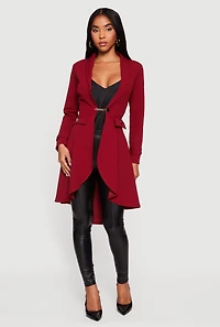 High Low Blazer with Chain Closure