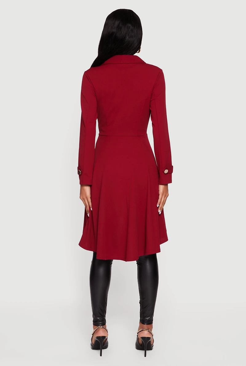 High Low Blazer with Chain Closure