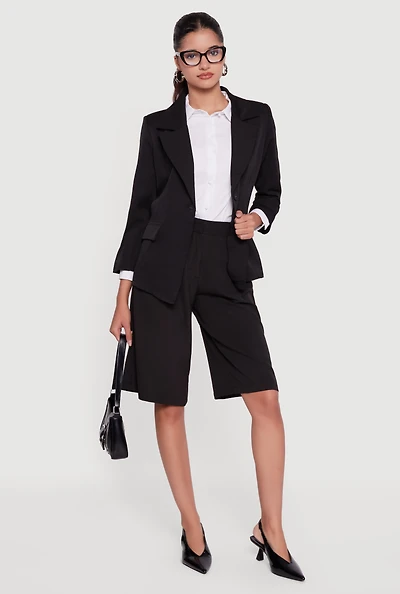 Long Sleeve One Button Blazer