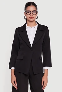 Long Sleeve One Button Blazer