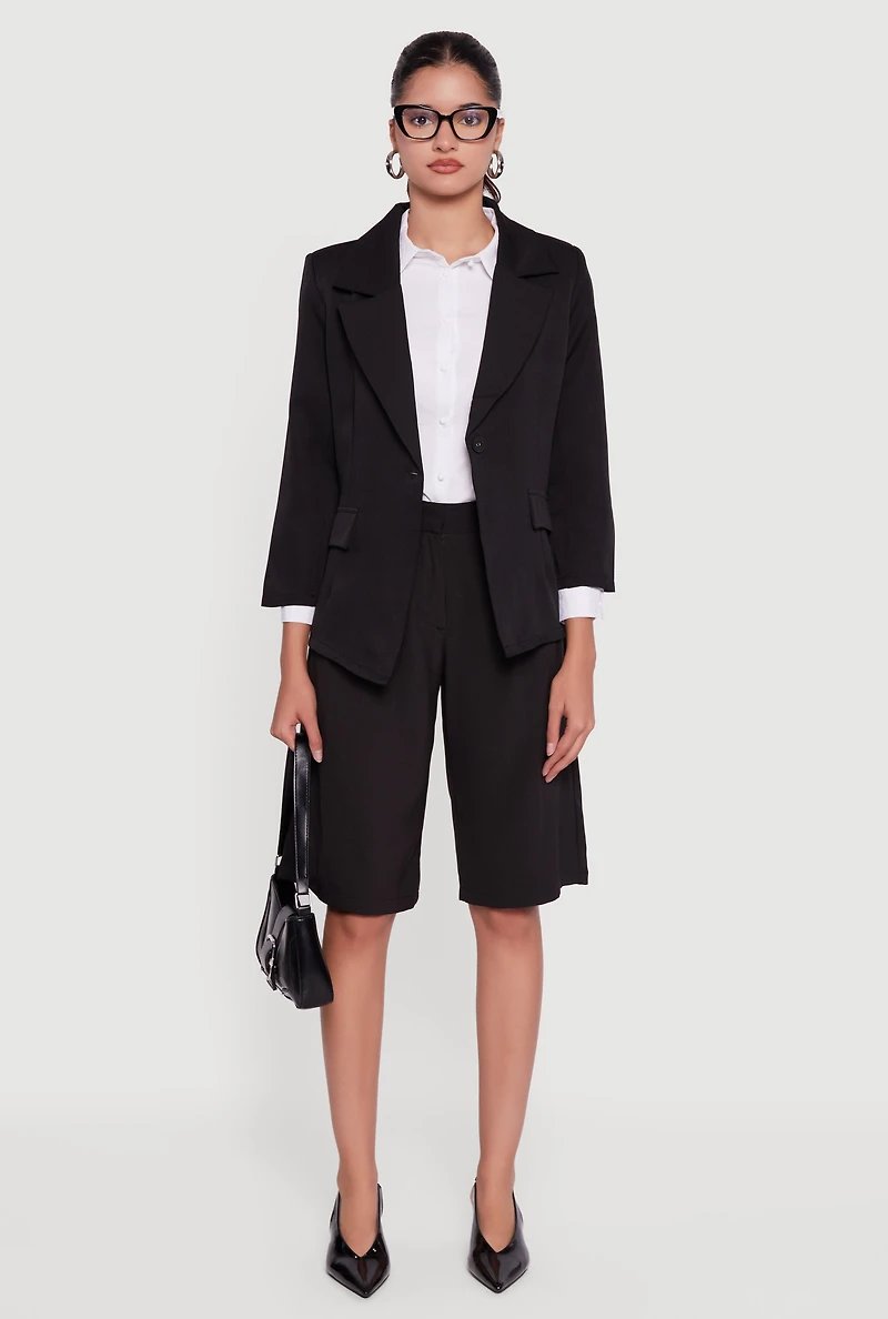 Long Sleeve One Button Blazer