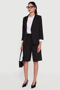 Long Sleeve One Button Blazer