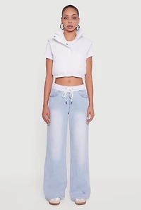 Womens Snap Button Zip Front Cropped Puffer Vest, White, Size XL