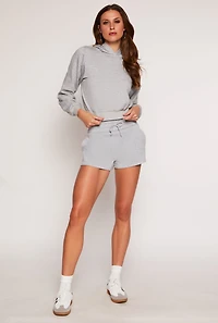Fleece Lined Cropped Pullover Hoodie