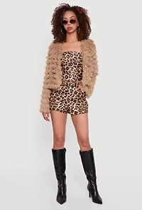 Tiered Shaggy Faux Fur Jacket