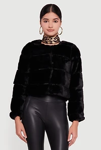 Womens Almost Famous Faux Fur Jacket,