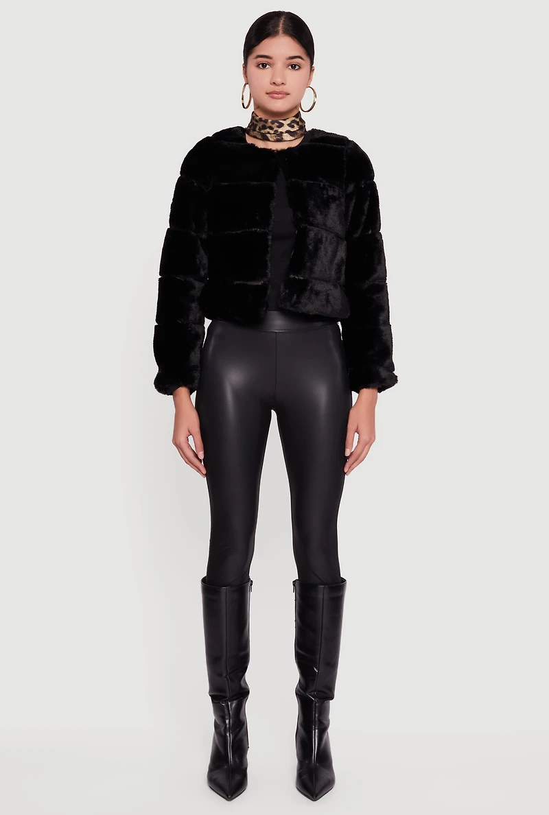 Womens Almost Famous Faux Fur Jacket,