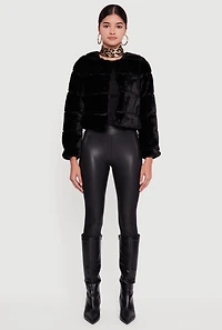 Womens Almost Famous Faux Fur Jacket,