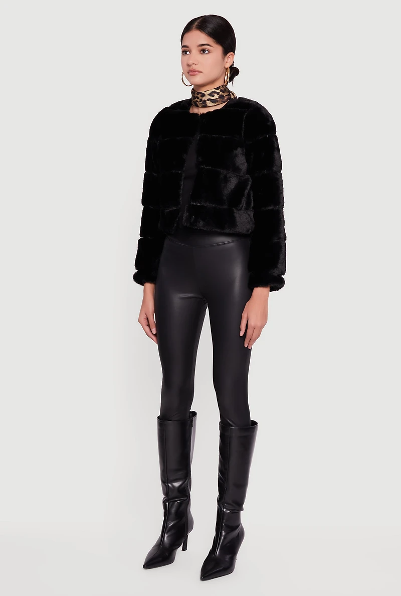 Womens Almost Famous Faux Fur Jacket,