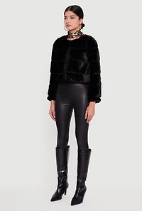 Womens Almost Famous Faux Fur Jacket,