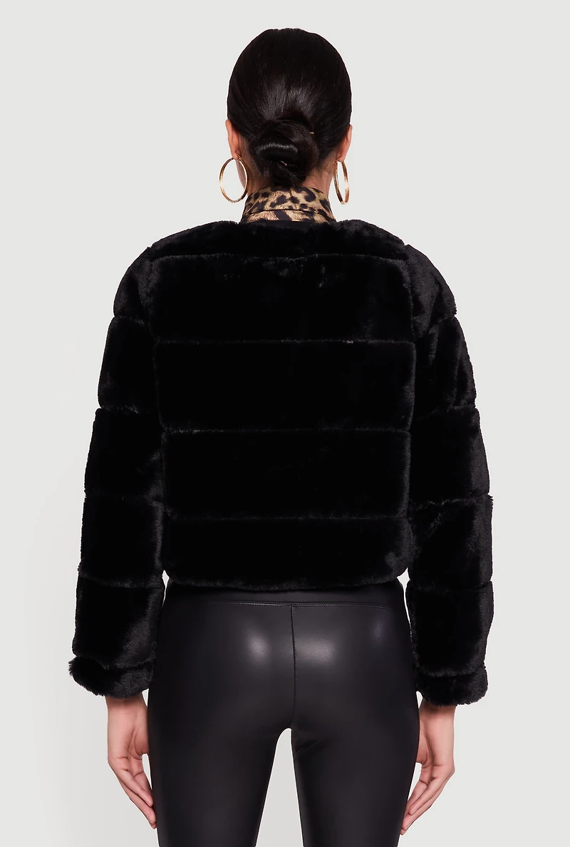 Womens Almost Famous Faux Fur Jacket,