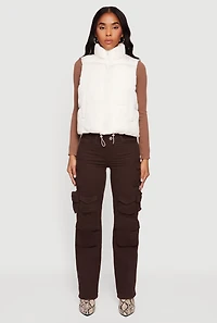 Almost Famous Mock Neck Zip Front Puffer Vest