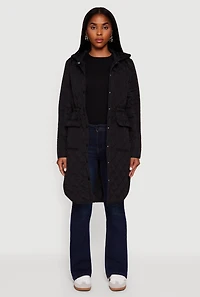 Almost Famous Quilted Hooded Puffer Jacket