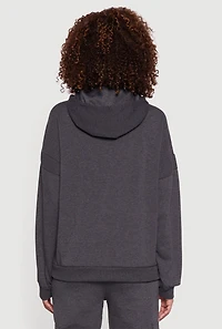 Womens Fleece Kangaroo Pocket Pullover Hoodie, Grey, Size S