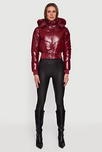 Puffer Jacket with Removable Faux Fur Hood