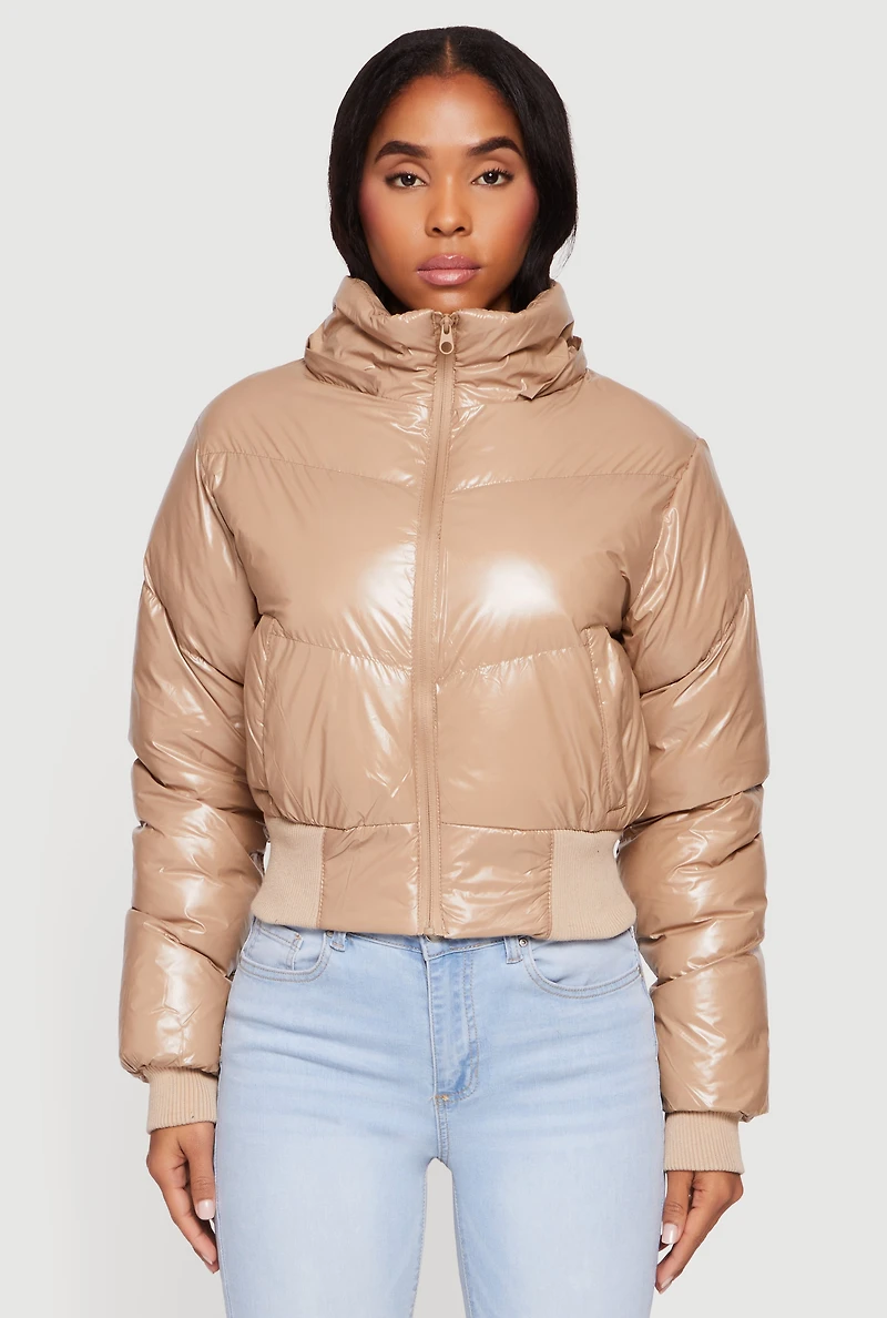 Puffer Jacket with Removable Faux Fur Hood