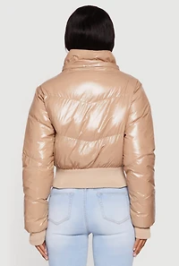 Puffer Jacket with Removable Faux Fur Hood