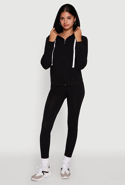 Trendy Fleece Lined Hooded Sweatshirt