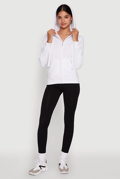Womens Trendy Fleece Lined Hooded Sweatshirt, White, Size M