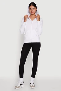 Womens Trendy Fleece Lined Hooded Sweatshirt, White, Size M