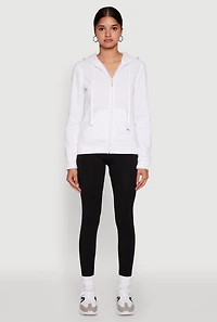 Womens Trendy Fleece Lined Hooded Sweatshirt, White, Size M