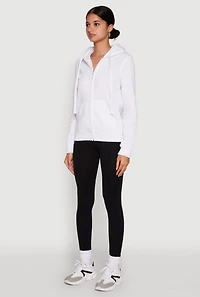 Womens Trendy Fleece Lined Hooded Sweatshirt, White, Size M