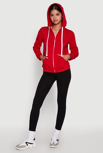 Trendy Fleece Lined Hooded Sweatshirt