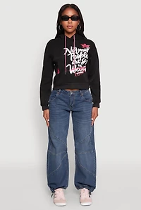 Womens Be Weird Graphic Hooded Sweatshirt,