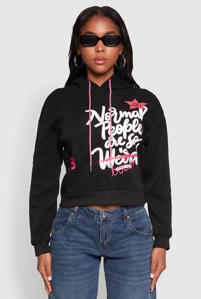 Womens Be Weird Graphic Hooded Sweatshirt,
