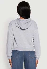 Womens Be Weird Graphic Hooded Sweatshirt, Grey, Size XL