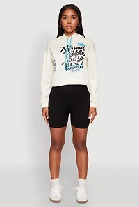 Womens Be Weird Graphic Hooded Sweatshirt, White, Size XL