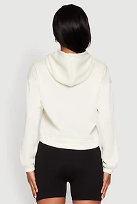 Womens Be Weird Graphic Hooded Sweatshirt, White, Size XL