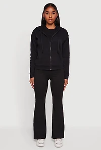 Fleece Zip Front Hooded Sweatshirt