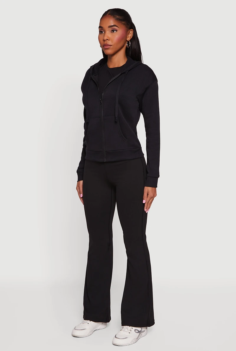 Fleece Zip Front Hooded Sweatshirt