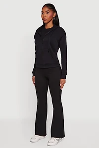 Fleece Zip Front Hooded Sweatshirt