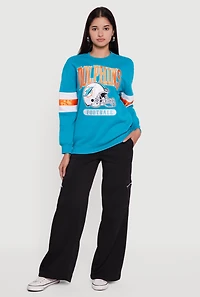 NFL Dolphins Embroidered Crew Neck Sweatshirt