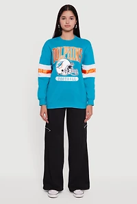 NFL Dolphins Embroidered Crew Neck Sweatshirt