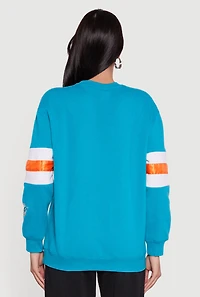 NFL Dolphins Embroidered Crew Neck Sweatshirt