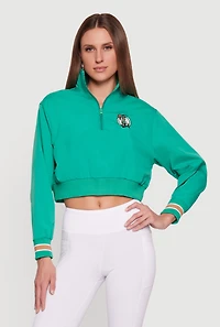 NBA Boston Celtics Cropped Quarter Zip Windbreaker