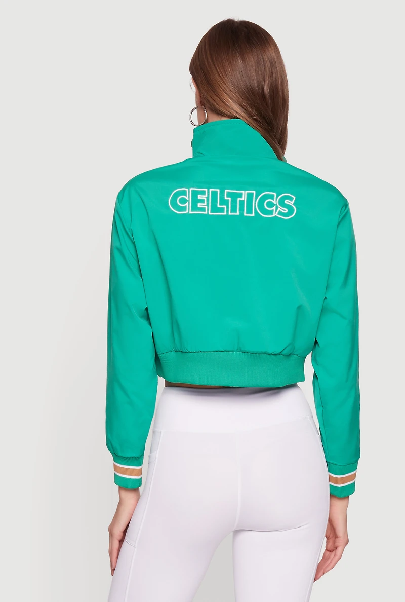 NBA Boston Celtics Cropped Quarter Zip Windbreaker